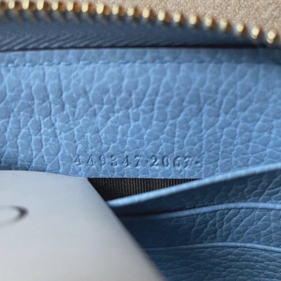 Brand NEW Authentic GUCCI Leather zipper wallet- light blue - Picture 14 of 14